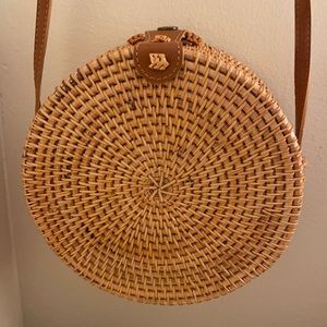 Natural Neo Handwoven Round Rattan Bag